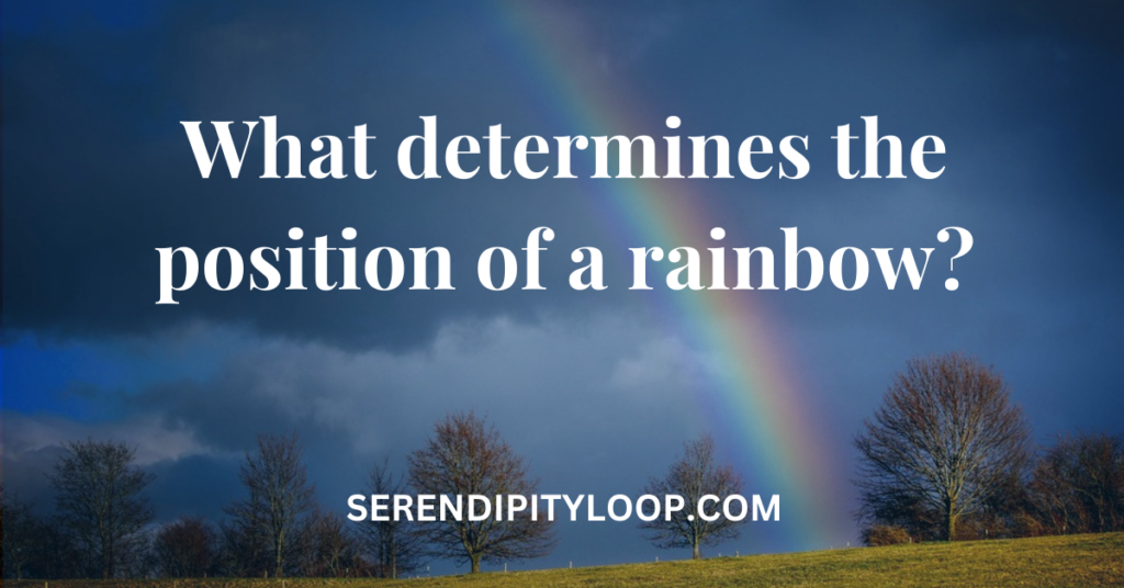 What determines the position of a rainbow